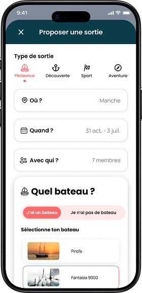 Créer une sortie dans l’application Flibuste